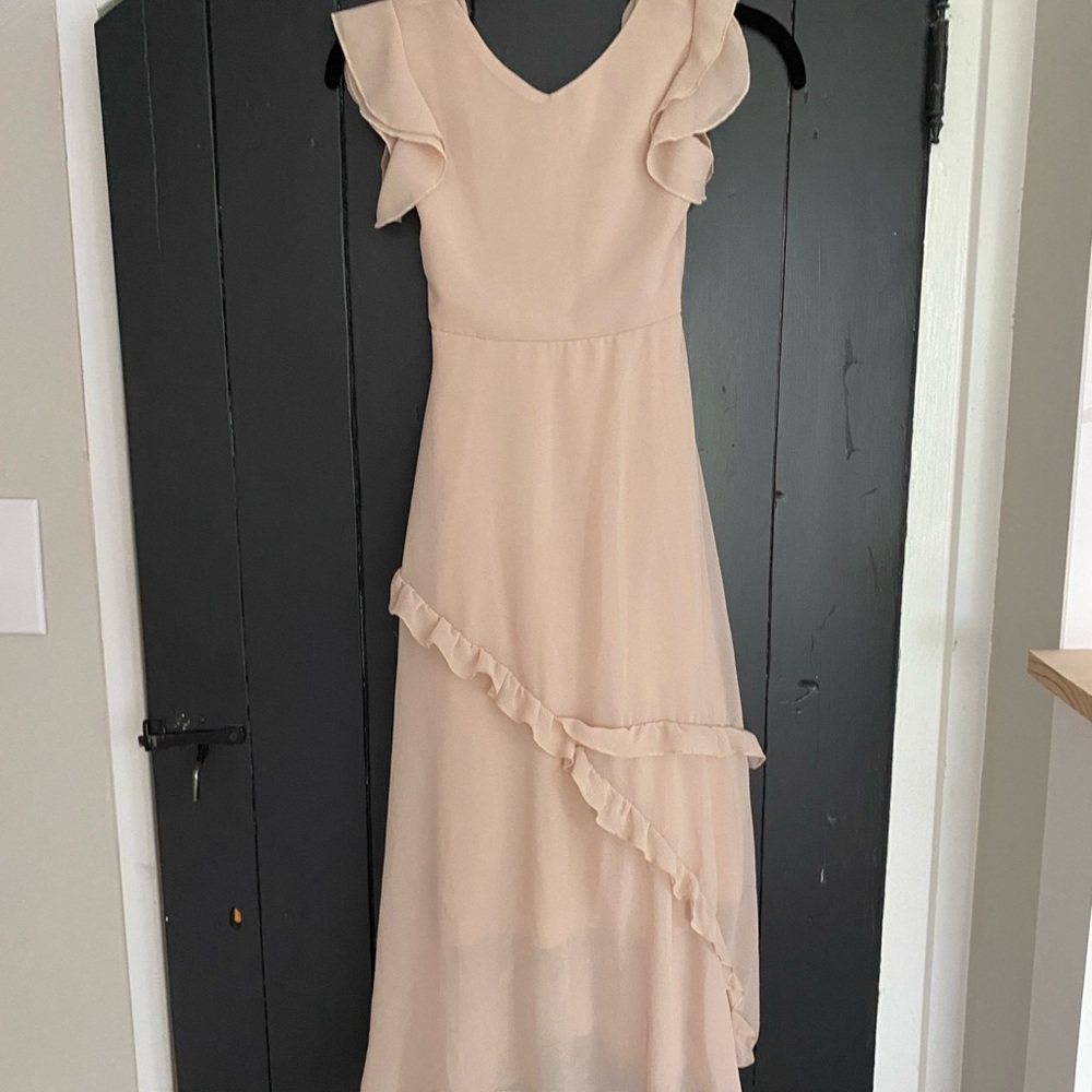 Mia joy Elegant Cream Ruffle Dress